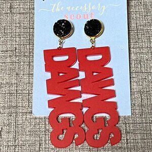 UGA University of Georgia Dawgs Acrylic Earrings NEW